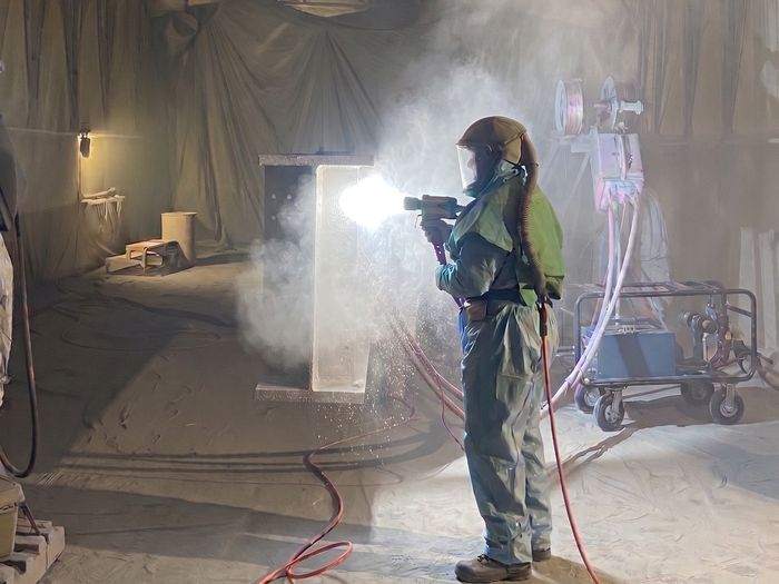 Thermal spray metallizing applied to a structural steel member